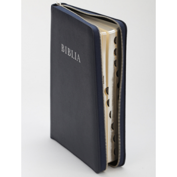 Biblia (RÚF 2014), nagy méret, bőrkötés, cipzár, regiszter ( index ) 